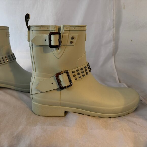 Hunter  Refined Ankle Studded Biker Rain Boot  Sea Spray Blue  Women Size 9 NEW - Picture 4 of 5